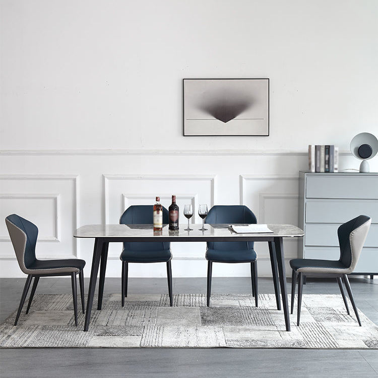 Metal Contemporary Rectangular Dining Table Grey Sintered Stone Table with Metal Legs Clearhalo ' dining_table' 'Dining Tables & Seating' 'Dining Tables' 'furn' 'furn_dining_table' 'Furniture' 'furniture_dining_table' 'Kitchen & Dining Furniture' 'kitchen&dining_furn' 'kitchen' 'kitchen_dining_table' 3901670
