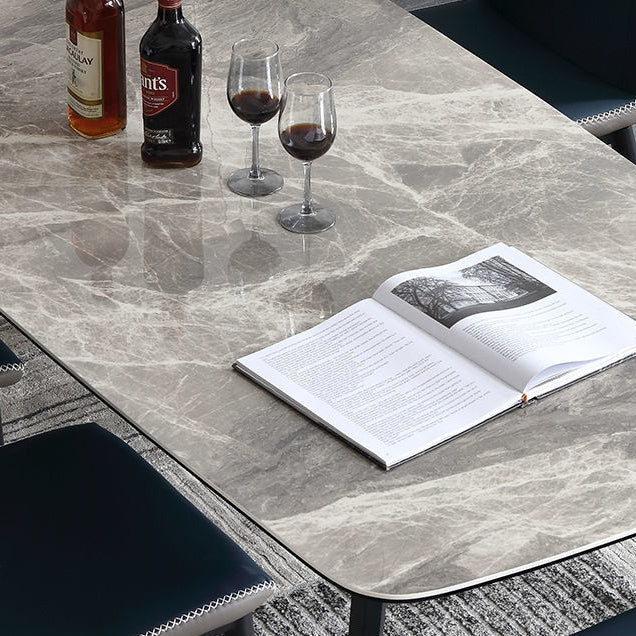 Metal Contemporary Rectangular Dining Table Grey Sintered Stone Table with Metal Legs Clearhalo ' dining_table' 'Dining Tables & Seating' 'Dining Tables' 'furn' 'furn_dining_table' 'Furniture' 'furniture_dining_table' 'Kitchen & Dining Furniture' 'kitchen&dining_furn' 'kitchen' 'kitchen_dining_table' 3901673
