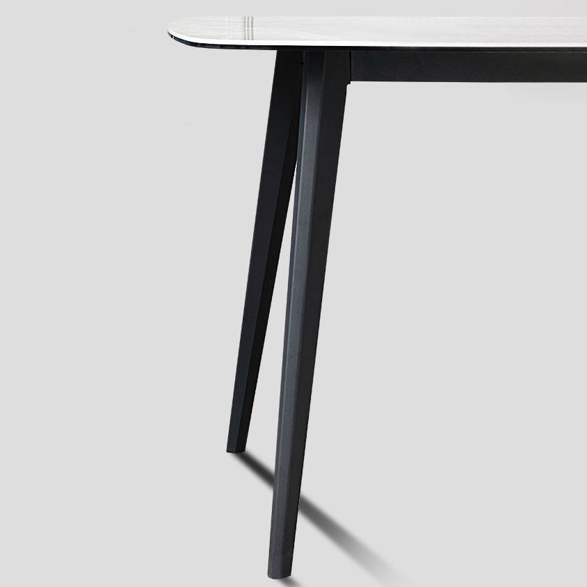 Metal Contemporary Rectangular Dining Table Grey Sintered Stone Table with Metal Legs Clearhalo ' dining_table' 'Dining Tables & Seating' 'Dining Tables' 'furn' 'furn_dining_table' 'Furniture' 'furniture_dining_table' 'Kitchen & Dining Furniture' 'kitchen&dining_furn' 'kitchen' 'kitchen_dining_table' 3901676