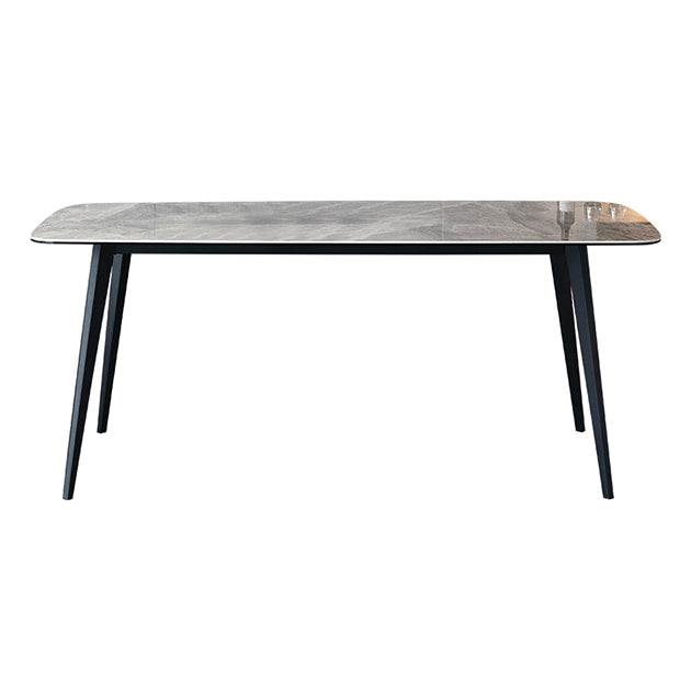 Metal Contemporary Rectangular Dining Table Grey Sintered Stone Table with Metal Legs Clearhalo ' dining_table' 'Dining Tables & Seating' 'Dining Tables' 'furn' 'furn_dining_table' 'Furniture' 'furniture_dining_table' 'Kitchen & Dining Furniture' 'kitchen&dining_furn' 'kitchen' 'kitchen_dining_table' 3901677
