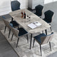 Metal Contemporary Rectangular Dining Table Grey Sintered Stone Table with Metal Legs Clearhalo ' dining_table' 'Dining Tables & Seating' 'Dining Tables' 'furn' 'furn_dining_table' 'Furniture' 'furniture_dining_table' 'Kitchen & Dining Furniture' 'kitchen&dining_furn' 'kitchen' 'kitchen_dining_table' 3901678