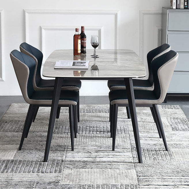 Metal Contemporary Rectangular Dining Table Grey Sintered Stone Table with Metal Legs Clearhalo ' dining_table' 'Dining Tables & Seating' 'Dining Tables' 'furn' 'furn_dining_table' 'Furniture' 'furniture_dining_table' 'Kitchen & Dining Furniture' 'kitchen&dining_furn' 'kitchen' 'kitchen_dining_table' 3901680
