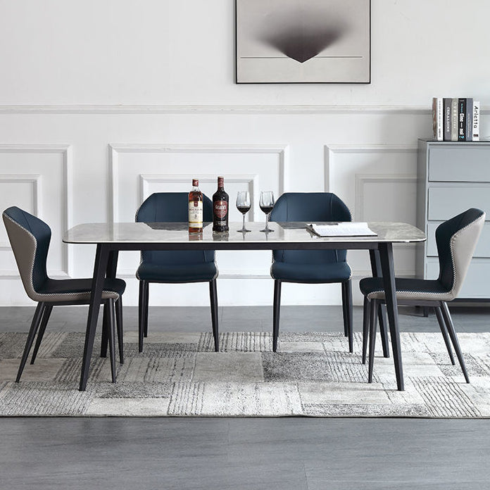 Metal Contemporary Rectangular Dining Table Grey Sintered Stone Table with Metal Legs Clearhalo ' dining_table' 'Dining Tables & Seating' 'Dining Tables' 'furn' 'furn_dining_table' 'Furniture' 'furniture_dining_table' 'Kitchen & Dining Furniture' 'kitchen&dining_furn' 'kitchen' 'kitchen_dining_table' 3901681