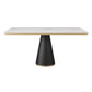 Traditional Luxury Style Dining Table White Sintered Stone Table with Black Frame Rectangle 51.2"L x 27.6"W x 29.5"H Without Chairs Clearhalo ' dining_table' 'Dining Tables & Seating' 'Dining Tables' 'furn' 'furn_dining_table' 'Furniture' 'furniture_dining_table' 'Kitchen & Dining Furniture' 'kitchen&dining_furn' 'kitchen' 'kitchen_dining_table' 3901711