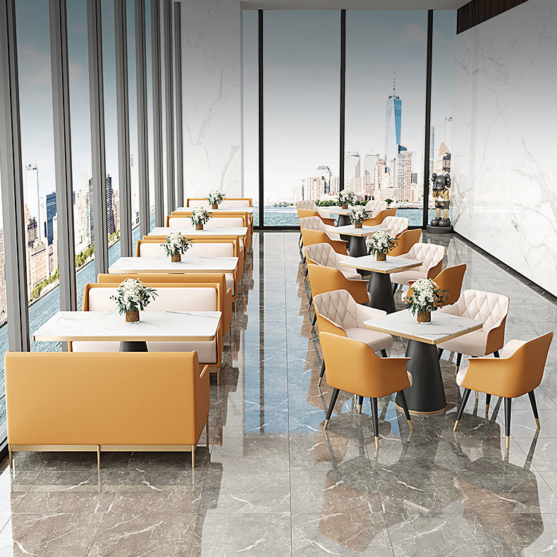 Traditional Luxury Style Dining Table White Sintered Stone Table with Black Frame Clearhalo ' dining_table' 'Dining Tables & Seating' 'Dining Tables' 'furn' 'furn_dining_table' 'Furniture' 'furniture_dining_table' 'Kitchen & Dining Furniture' 'kitchen&dining_furn' 'kitchen' 'kitchen_dining_table' 3901717