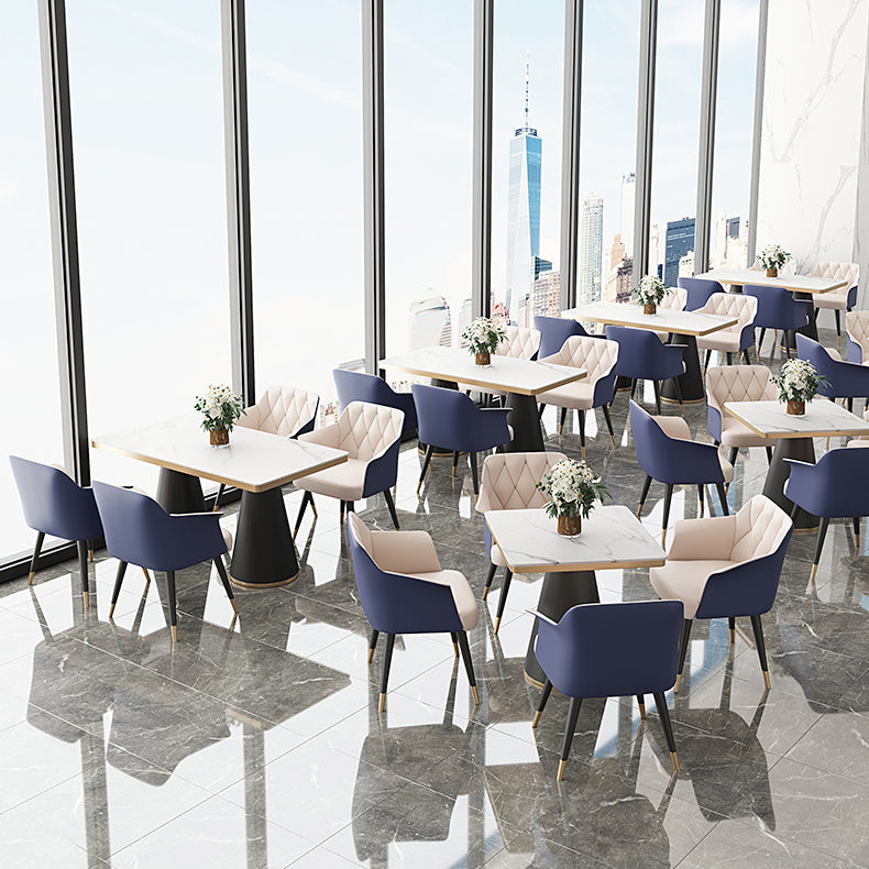 Traditional Luxury Style Dining Table White Sintered Stone Table with Black Frame Clearhalo ' dining_table' 'Dining Tables & Seating' 'Dining Tables' 'furn' 'furn_dining_table' 'Furniture' 'furniture_dining_table' 'Kitchen & Dining Furniture' 'kitchen&dining_furn' 'kitchen' 'kitchen_dining_table' 3901719