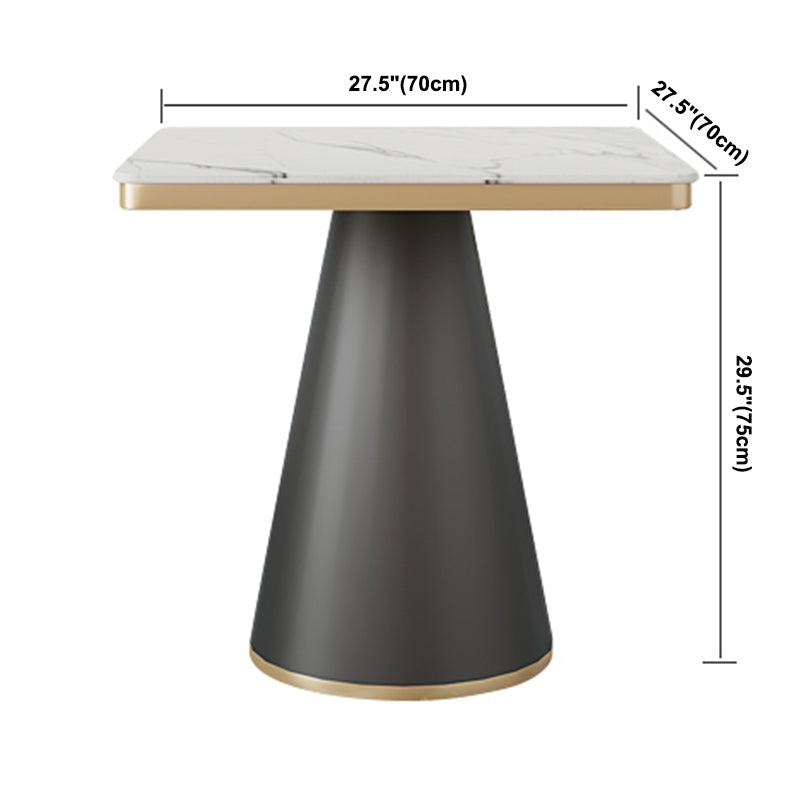 Traditional Luxury Style Dining Table White Sintered Stone Table with Black Frame Clearhalo ' dining_table' 'Dining Tables & Seating' 'Dining Tables' 'furn' 'furn_dining_table' 'Furniture' 'furniture_dining_table' 'Kitchen & Dining Furniture' 'kitchen&dining_furn' 'kitchen' 'kitchen_dining_table' 3901724