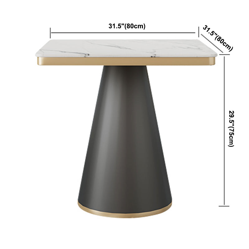 Traditional Luxury Style Dining Table White Sintered Stone Table with Black Frame Clearhalo ' dining_table' 'Dining Tables & Seating' 'Dining Tables' 'furn' 'furn_dining_table' 'Furniture' 'furniture_dining_table' 'Kitchen & Dining Furniture' 'kitchen&dining_furn' 'kitchen' 'kitchen_dining_table' 3901725