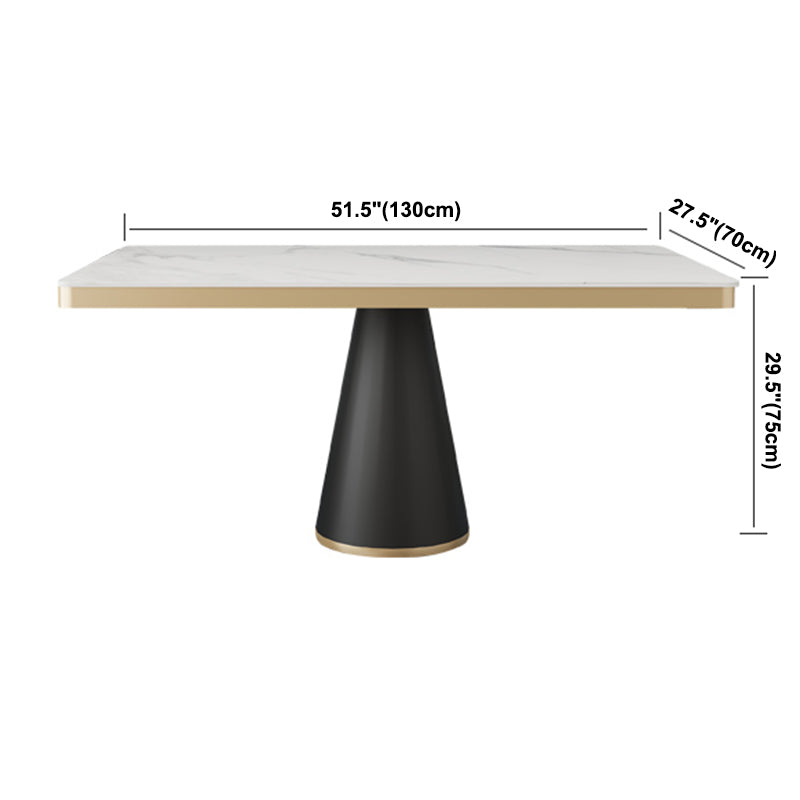 Traditional Luxury Style Dining Table White Sintered Stone Table with Black Frame Clearhalo ' dining_table' 'Dining Tables & Seating' 'Dining Tables' 'furn' 'furn_dining_table' 'Furniture' 'furniture_dining_table' 'Kitchen & Dining Furniture' 'kitchen&dining_furn' 'kitchen' 'kitchen_dining_table' 3901726