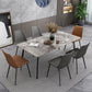 Industrial Style Sintered Stone Dining Table Carbon Steel 4 Legs Base Rectangle Table for Home Clearhalo ' dining_table' 'Dining Tables & Seating' 'Dining Tables' 'furn' 'furn_dining_table' 'Furniture' 'furniture_dining_table' 'Kitchen & Dining Furniture' 'kitchen&dining_furn' 'kitchen' 'kitchen_dining_table' 3901728