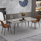 Industrial Style Sintered Stone Dining Table Carbon Steel 4 Legs Base Rectangle Table for Home Clearhalo ' dining_table' 'Dining Tables & Seating' 'Dining Tables' 'furn' 'furn_dining_table' 'Furniture' 'furniture_dining_table' 'Kitchen & Dining Furniture' 'kitchen&dining_furn' 'kitchen' 'kitchen_dining_table' 3901731