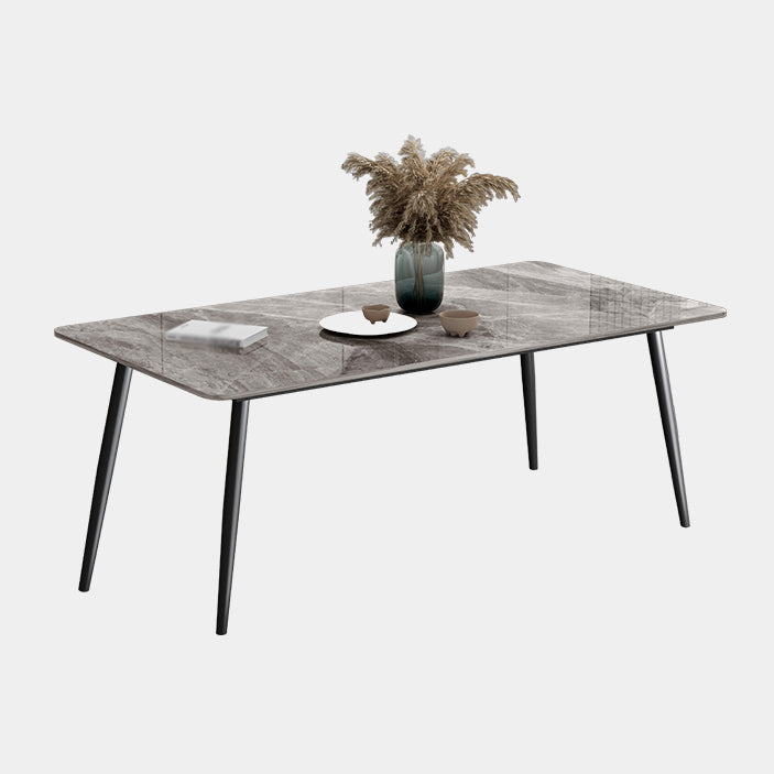 Industrial Style Sintered Stone Dining Table Carbon Steel 4 Legs Base Rectangle Table for Home Clearhalo ' dining_table' 'Dining Tables & Seating' 'Dining Tables' 'furn' 'furn_dining_table' 'Furniture' 'furniture_dining_table' 'Kitchen & Dining Furniture' 'kitchen&dining_furn' 'kitchen' 'kitchen_dining_table' 3901737