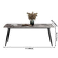 Industrial Style Sintered Stone Dining Table Carbon Steel 4 Legs Base Rectangle Table for Home Clearhalo ' dining_table' 'Dining Tables & Seating' 'Dining Tables' 'furn' 'furn_dining_table' 'Furniture' 'furniture_dining_table' 'Kitchen & Dining Furniture' 'kitchen&dining_furn' 'kitchen' 'kitchen_dining_table' 3901743