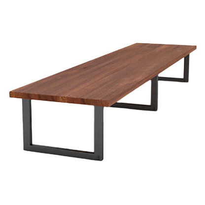 Metal Industrial Rectangle Dining Table Solid Wood Table for Dining Room Without Chairs Clearhalo ' dining_table' 'Dining Tables & Seating' 'Dining Tables' 'furn' 'furn_dining_table' 'Furniture' 'furniture_dining_table' 'Kitchen & Dining Furniture' 'kitchen&dining_furn' 'kitchen' 'kitchen_dining_table' 3901748