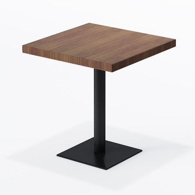 Industrial Solid Wood Dinner Room Kitchen Table Brown Table with Black Frame 23.6"L x 23.6"W x 29.5"H Without Chairs Clearhalo ' dining_table' 'Dining Tables & Seating' 'Dining Tables' 'furn' 'furn_dining_table' 'Furniture' 'furniture_dining_table' 'Kitchen & Dining Furniture' 'kitchen&dining_furn' 'kitchen' 'kitchen_dining_table' 3901768