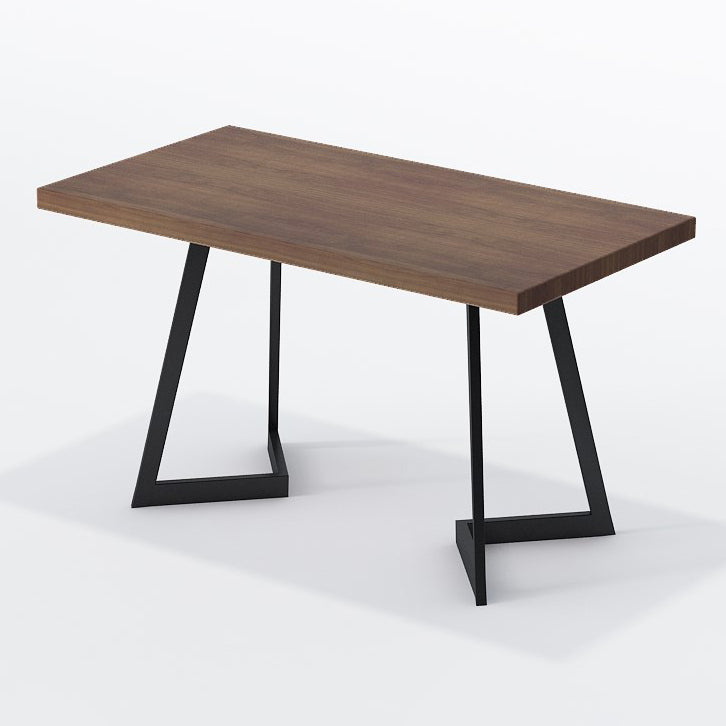 Industrial Solid Wood Dinner Room Kitchen Table Brown Table with Black Frame 47.2"L x 23.6"W x 29.5"H Without Chairs Clearhalo ' dining_table' 'Dining Tables & Seating' 'Dining Tables' 'furn' 'furn_dining_table' 'Furniture' 'furniture_dining_table' 'Kitchen & Dining Furniture' 'kitchen&dining_furn' 'kitchen' 'kitchen_dining_table' 3901769