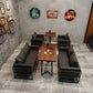 Industrial Solid Wood Dinner Room Kitchen Table Brown Table with Black Frame Clearhalo ' dining_table' 'Dining Tables & Seating' 'Dining Tables' 'furn' 'furn_dining_table' 'Furniture' 'furniture_dining_table' 'Kitchen & Dining Furniture' 'kitchen&dining_furn' 'kitchen' 'kitchen_dining_table' 3901773