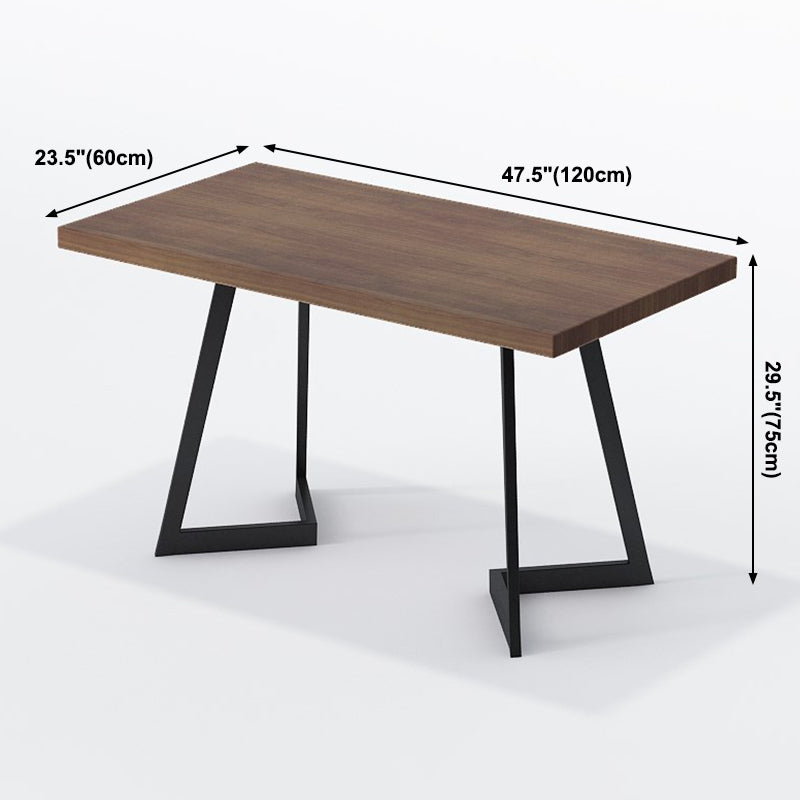 Industrial Solid Wood Dinner Room Kitchen Table Brown Table with Black Frame Clearhalo ' dining_table' 'Dining Tables & Seating' 'Dining Tables' 'furn' 'furn_dining_table' 'Furniture' 'furniture_dining_table' 'Kitchen & Dining Furniture' 'kitchen&dining_furn' 'kitchen' 'kitchen_dining_table' 3901778