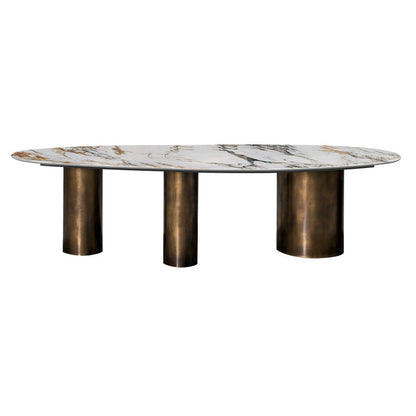 Oval Sintered Stone Dining Table Luxury Kitchen Table with Metal 3 Legs Without Chairs Clearhalo ' dining_table' 'Dining Tables & Seating' 'Dining Tables' 'furn' 'furn_dining_table' 'Furniture' 'furniture_dining_table' 'Kitchen & Dining Furniture' 'kitchen&dining_furn' 'kitchen' 'kitchen_dining_table' 3901784