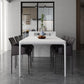 Metal Contemporary Rectangular Dining Table High Gloss White Sintered Stone Table with Metal Legs Clearhalo ' dining_table' 'Dining Tables & Seating' 'Dining Tables' 'Furniture' 'furniture_dining_table' 'Kitchen & Dining Furniture' 'kitchen&dining_furn' 'kitchen' 'kitchen_dining_table' 3901794