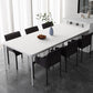 Metal Contemporary Rectangular Dining Table High Gloss White Sintered Stone Table with Metal Legs Clearhalo ' dining_table' 'Dining Tables & Seating' 'Dining Tables' 'Furniture' 'furniture_dining_table' 'Kitchen & Dining Furniture' 'kitchen&dining_furn' 'kitchen' 'kitchen_dining_table' 3901796