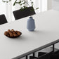 Metal Contemporary Rectangular Dining Table High Gloss White Sintered Stone Table with Metal Legs Clearhalo ' dining_table' 'Dining Tables & Seating' 'Dining Tables' 'Furniture' 'furniture_dining_table' 'Kitchen & Dining Furniture' 'kitchen&dining_furn' 'kitchen' 'kitchen_dining_table' 3901798