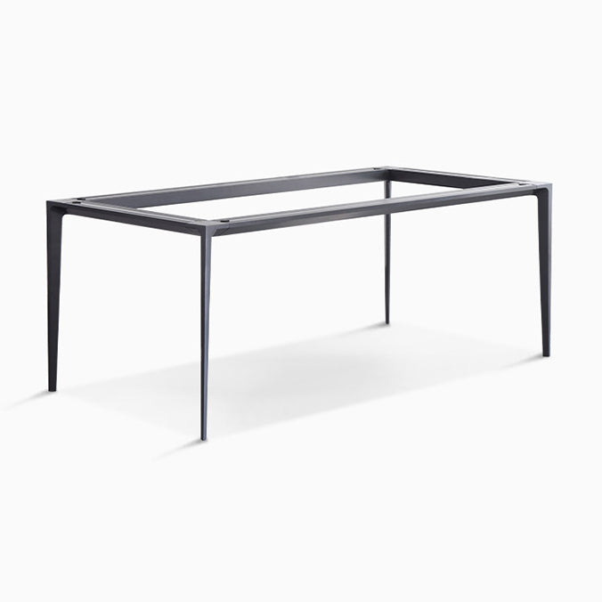 Metal Contemporary Rectangular Dining Table High Gloss White Sintered Stone Table with Metal Legs Clearhalo ' dining_table' 'Dining Tables & Seating' 'Dining Tables' 'Furniture' 'furniture_dining_table' 'Kitchen & Dining Furniture' 'kitchen&dining_furn' 'kitchen' 'kitchen_dining_table' 3901801