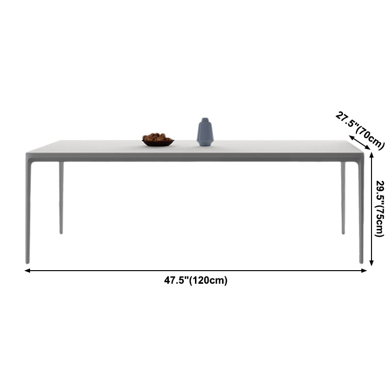 Metal Contemporary Rectangular Dining Table High Gloss White Sintered Stone Table with Metal Legs Clearhalo ' dining_table' 'Dining Tables & Seating' 'Dining Tables' 'Furniture' 'furniture_dining_table' 'Kitchen & Dining Furniture' 'kitchen&dining_furn' 'kitchen' 'kitchen_dining_table' 3901803