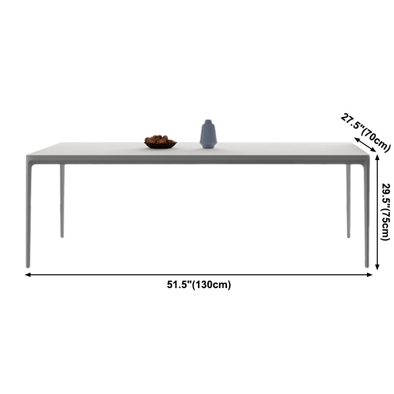 Metal Contemporary Rectangular Dining Table High Gloss White Sintered Stone Table with Metal Legs Clearhalo ' dining_table' 'Dining Tables & Seating' 'Dining Tables' 'Furniture' 'furniture_dining_table' 'Kitchen & Dining Furniture' 'kitchen&dining_furn' 'kitchen' 'kitchen_dining_table' 3901804
