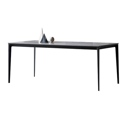 Industrial Style Sintered Stone Dining Table Aviation Aluminum Base Rectangle Table for Home Gray Clearhalo ' dining_table' 'Dining Tables & Seating' 'Dining Tables' 'Furniture' 'furniture_dining_table' 'Kitchen & Dining Furniture' 'kitchen&dining_furn' 'kitchen' 'kitchen_dining_table' 3901814