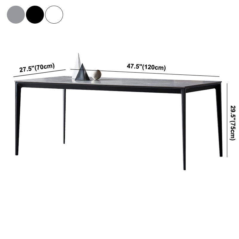 Industrial Style Sintered Stone Dining Table Aviation Aluminum Base Rectangle Table for Home Clearhalo ' dining_table' 'Dining Tables & Seating' 'Dining Tables' 'Furniture' 'furniture_dining_table' 'Kitchen & Dining Furniture' 'kitchen&dining_furn' 'kitchen' 'kitchen_dining_table' 3901822