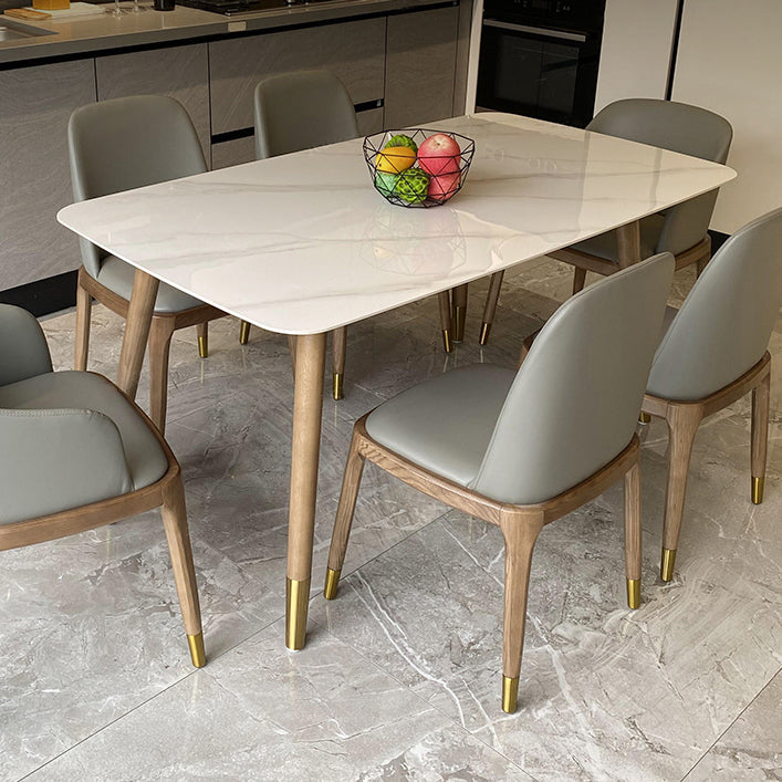 Solid Wood Contemporary Rectangular Table Sintered Stone Top Dining Table with 4 Legs Clearhalo ' dining_table' 'Dining Tables & Seating' 'Dining Tables' 'furn' 'furn_dining_table' 'Furniture' 'furniture_dining_table' 'Kitchen & Dining Furniture' 'kitchen&dining_furn' 'kitchen' 'kitchen_dining_table' 3901827
