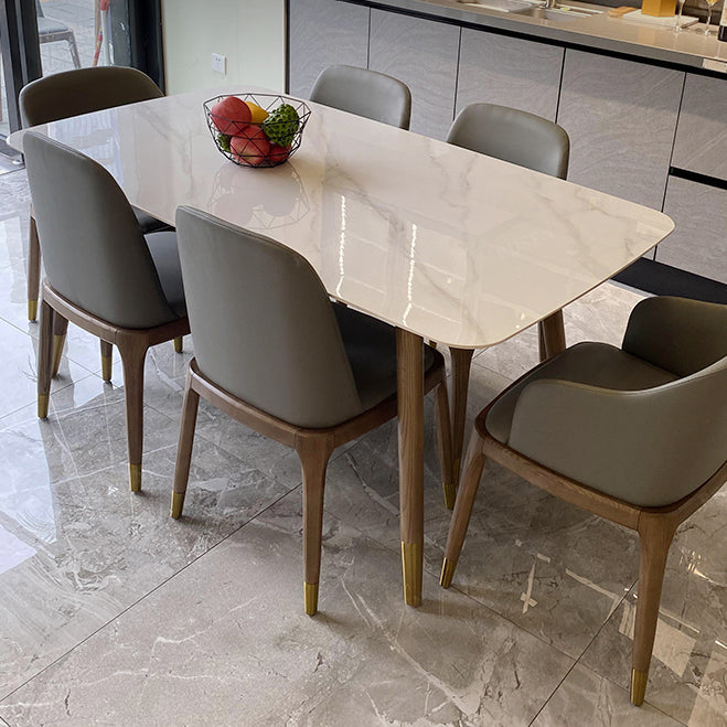 Solid Wood Contemporary Rectangular Table Sintered Stone Top Dining Table with 4 Legs Clearhalo ' dining_table' 'Dining Tables & Seating' 'Dining Tables' 'furn' 'furn_dining_table' 'Furniture' 'furniture_dining_table' 'Kitchen & Dining Furniture' 'kitchen&dining_furn' 'kitchen' 'kitchen_dining_table' 3901830