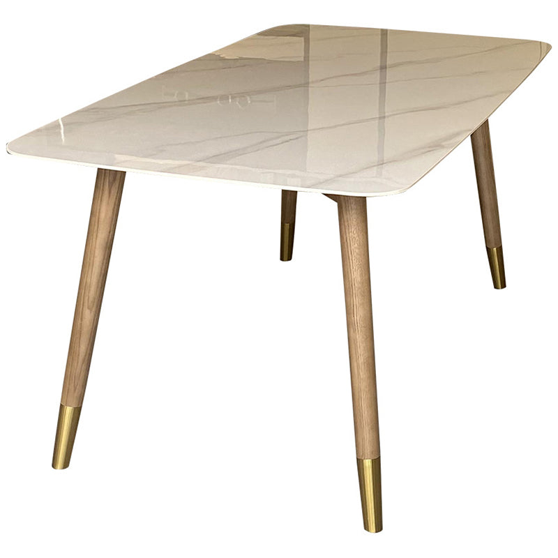 Solid Wood Contemporary Rectangular Table Sintered Stone Top Dining Table with 4 Legs Without Chairs Clearhalo ' dining_table' 'Dining Tables & Seating' 'Dining Tables' 'furn' 'furn_dining_table' 'Furniture' 'furniture_dining_table' 'Kitchen & Dining Furniture' 'kitchen&dining_furn' 'kitchen' 'kitchen_dining_table' 3901831