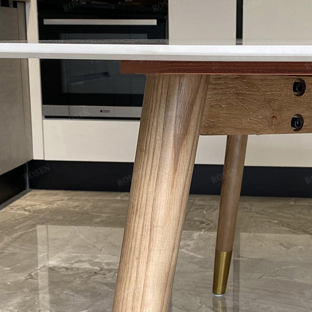 Solid Wood Contemporary Rectangular Table Sintered Stone Top Dining Table with 4 Legs Clearhalo ' dining_table' 'Dining Tables & Seating' 'Dining Tables' 'furn' 'furn_dining_table' 'Furniture' 'furniture_dining_table' 'Kitchen & Dining Furniture' 'kitchen&dining_furn' 'kitchen' 'kitchen_dining_table' 3901832