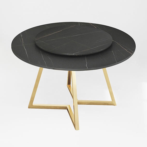 Traditional Luxury Round Double Pedestal Home Furniture Stone Dining Table Black Lazy Susan Clearhalo ' dining_table' 'Dining Tables & Seating' 'Dining Tables' 'furn' 'furn_dining_table' 'Furniture' 'furniture_dining_table' 'Kitchen & Dining Furniture' 'kitchen&dining_furn' 'kitchen' 'kitchen_dining_table' 3901848