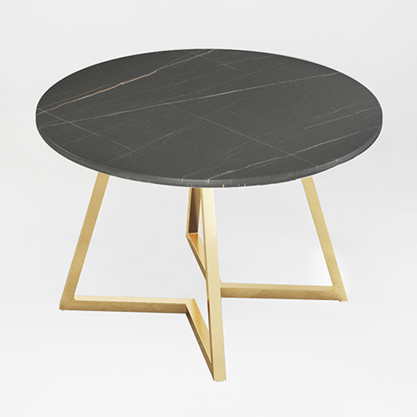 Traditional Luxury Round Double Pedestal Home Furniture Stone Dining Table Black Round Clearhalo ' dining_table' 'Dining Tables & Seating' 'Dining Tables' 'furn' 'furn_dining_table' 'Furniture' 'furniture_dining_table' 'Kitchen & Dining Furniture' 'kitchen&dining_furn' 'kitchen' 'kitchen_dining_table' 3901850