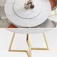 Traditional Luxury Round Double Pedestal Home Furniture Stone Dining Table Clearhalo ' dining_table' 'Dining Tables & Seating' 'Dining Tables' 'furn' 'furn_dining_table' 'Furniture' 'furniture_dining_table' 'Kitchen & Dining Furniture' 'kitchen&dining_furn' 'kitchen' 'kitchen_dining_table' 3901851