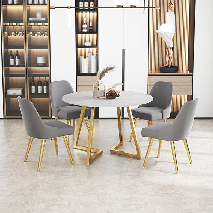 Traditional Luxury Round Double Pedestal Home Furniture Stone Dining Table Clearhalo ' dining_table' 'Dining Tables & Seating' 'Dining Tables' 'furn' 'furn_dining_table' 'Furniture' 'furniture_dining_table' 'Kitchen & Dining Furniture' 'kitchen&dining_furn' 'kitchen' 'kitchen_dining_table' 3901852