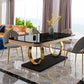 Luxury Sintered Stone Dining Table Rectangle Table with Gold Metal Pedestal Clearhalo ' dining_table' 'Dining Tables & Seating' 'Dining Tables' 'furn' 'furn_dining_table' 'Furniture' 'furniture_dining_table' 'Kitchen & Dining Furniture' 'kitchen&dining_furn' 'kitchen' 'kitchen_dining_table' 3901871