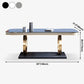 Luxury Sintered Stone Dining Table Rectangle Table with Gold Metal Pedestal Clearhalo ' dining_table' 'Dining Tables & Seating' 'Dining Tables' 'furn' 'furn_dining_table' 'Furniture' 'furniture_dining_table' 'Kitchen & Dining Furniture' 'kitchen&dining_furn' 'kitchen' 'kitchen_dining_table' 3901872