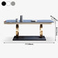 Luxury Sintered Stone Dining Table Rectangle Table with Gold Metal Pedestal Clearhalo ' dining_table' 'Dining Tables & Seating' 'Dining Tables' 'furn' 'furn_dining_table' 'Furniture' 'furniture_dining_table' 'Kitchen & Dining Furniture' 'kitchen&dining_furn' 'kitchen' 'kitchen_dining_table' 3901874