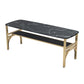 Industrial Sintered Stone Dinner Room Kitchen Table Black Table with Gold Frame 78.7"L x 27.6"W x 29.5"H Without Chairs Clearhalo ' dining_table' 'Dining Tables & Seating' 'Dining Tables' 'furn' 'furn_dining_table' 'Furniture' 'furniture_dining_table' 'Kitchen & Dining Furniture' 'kitchen&dining_furn' 'kitchen' 'kitchen_dining_table' 3901878