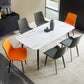 Simplicity Style Home Sintered Stone Dining Table Carbon Steel Base Rectangle Table Clearhalo ' dining_table' 'Dining Tables & Seating' 'Dining Tables' 'furn' 'furn_dining_table' 'Furniture' 'furniture_dining_table' 'Kitchen & Dining Furniture' 'kitchen&dining_furn' 'kitchen' 'kitchen_dining_table' 3901903