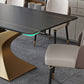 Rectangle Two-Color Dining Table Sintered Stone Table Glam with Pedestal Clearhalo ' dining_table' 'Dining Tables & Seating' 'Dining Tables' 'furn' 'furn_dining_table' 'Furniture' 'furniture_dining_table' 'Kitchen & Dining Furniture' 'kitchen&dining_furn' 'kitchen' 'kitchen_dining_table' 3901915