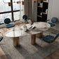 Oval Sintered Stone Dining Table Luxury Table in White with Metal 3 Legs Base Clearhalo ' dining_table' 'Dining Tables & Seating' 'Dining Tables' 'furn' 'furn_dining_table' 'Furniture' 'furniture_dining_table' 'Kitchen & Dining Furniture' 'kitchen&dining_furn' 'kitchen' 'kitchen_dining_table' 3901926