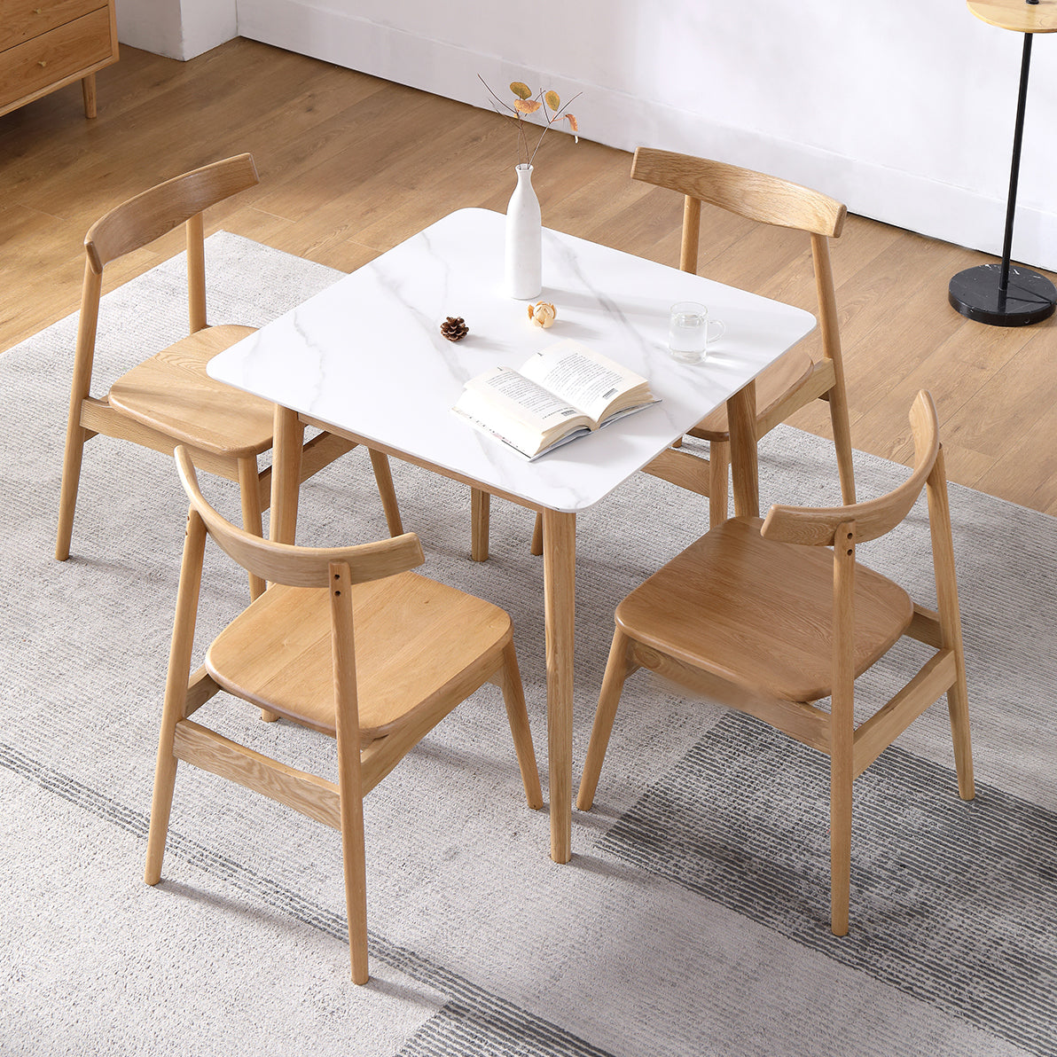 White Tone Dining Table Sintered Stone Table Industrial Style with 4 Legs Clearhalo ' dining_table' 'Dining Tables & Seating' 'Dining Tables' 'furn' 'furn_dining_table' 'Furniture' 'furniture_dining_table' 'Kitchen & Dining Furniture' 'kitchen&dining_furn' 'kitchen' 'kitchen_dining_table' 3901935