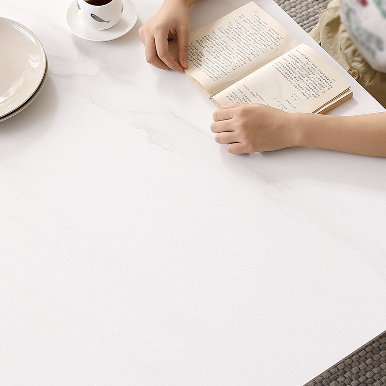 White Tone Dining Table Sintered Stone Table Industrial Style with 4 Legs Clearhalo ' dining_table' 'Dining Tables & Seating' 'Dining Tables' 'furn' 'furn_dining_table' 'Furniture' 'furniture_dining_table' 'Kitchen & Dining Furniture' 'kitchen&dining_furn' 'kitchen' 'kitchen_dining_table' 3901936