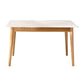 White Tone Dining Table Sintered Stone Table Industrial Style with 4 Legs 43.3"L x 31.5"W x 29.5"H Without Chairs Clearhalo ' dining_table' 'Dining Tables & Seating' 'Dining Tables' 'furn' 'furn_dining_table' 'Furniture' 'furniture_dining_table' 'Kitchen & Dining Furniture' 'kitchen&dining_furn' 'kitchen' 'kitchen_dining_table' 3901938