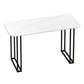 Traditional Luxury Dining Table White Sintered Stone Table with Metal Base for Dining Room Black 55.1"L x 23.6"W x 29.5"H Without Chairs Clearhalo ' dining_table' 'Dining Tables & Seating' 'Dining Tables' 'furn' 'furn_dining_table' 'Furniture' 'furniture_dining_table' 'Kitchen & Dining Furniture' 'kitchen&dining_furn' 'kitchen' 'kitchen_dining_table' 3901951